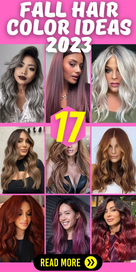 Get ready to elevate your style with the hottest fall hair color 2023 trends! Whether you're a brunette or a blonde, there's a perfect hair color for you. From dark and rich shades to fun and trendy highlights, these autumn hair colors will make you stand out. Try a balayage technique for a seamless blend of colors or add low lights for added depth. Whether you have short, medium, or long hair, these fall hair color ideas will make you look stunning and on-trend! Hair Color 2023 Trends Medium, Hair Color Trends Autumn 2023, Latest Hair Color Trends 2023 For Women, Hair Trend Fall 2023, Hair Color Ideas Fall 2023, Hair Trends 2023 Fall, Trending Hair Color Fall 2023, Fall 2023 Hair Trends Haircuts Long, Hair Color Trend 2023 Women