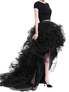 Ericdress Asymmetric Patchwork Lace-Up Women's Skirt Gallery 245 : Ericdress.com Puffy Tulle Skirt, Night Out Skirts, Gown Skirt, Wedding Skirt, Nature Dress, Gown Pattern, Party Skirt, Dress Picture, Long Maxi