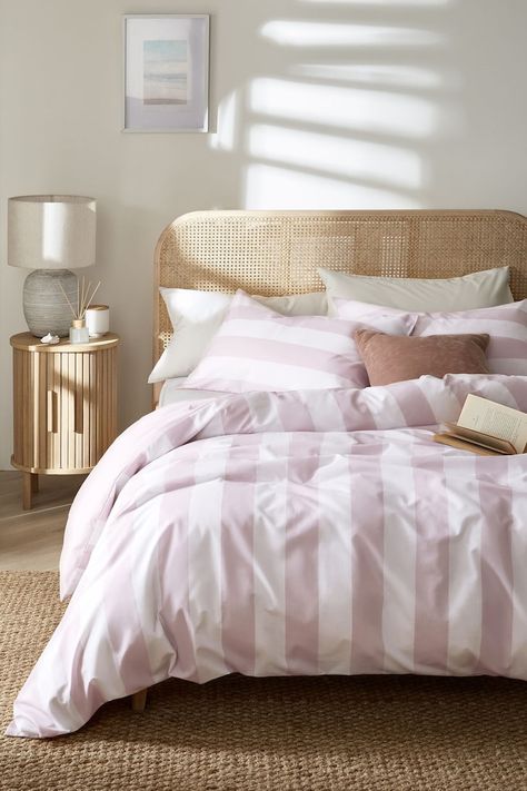 Light Pink Bedding, Striped Bedroom, Stripe Bedding, Monochrome Color Palette, Striped Bedding, Blue Duvet, Striped Duvet, Striped Duvet Covers, Blue Duvet Cover