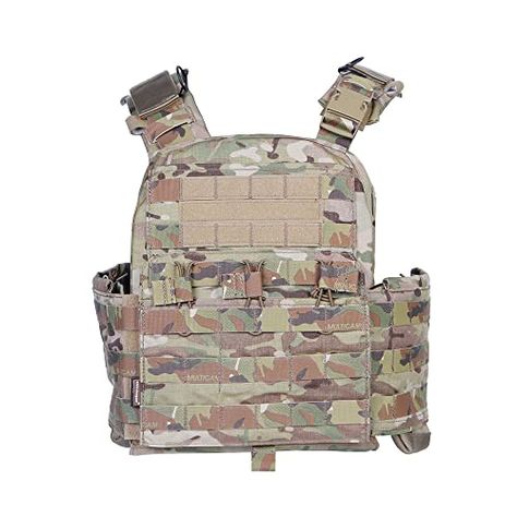 EMERSONGEAR Quick Release Airsoft Tac Vest with Magazine Pouches,Lightweight Tac Vest, Back Plates, Protection Gear, Multicam Black, Police Gear, Duty Gear, Personal Defense, Magazine Pouches, Plate Carrier