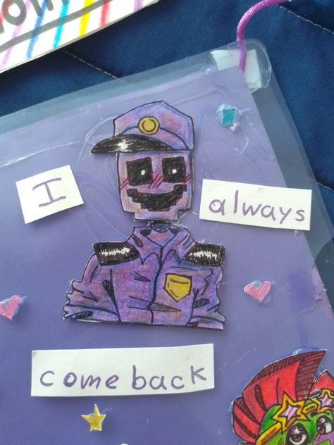 Fnaf Fanart William Afton, Fnaf Widgets Ideas, Fnaf Sketchbook Page, Kawaii Fnaf, Fnaf Diy, Fnaf Room, Fnaf Crafts, Graduation Cap Decoration, Cap Decorations