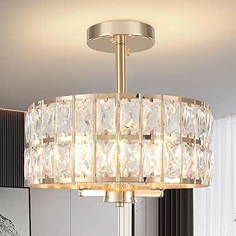 12.6”Rose Gold Semi Flush Mount Ceiling Light Fixture,Modern Crystal Chandelier 3 Lights Close to Ceiling Light Fixtures Drum Round Chandelier for Bedroom Foyer Entryway Hallway Dining Room Kitchen Chandelier Entryway, Hallway Chandelier, Chandelier For Bedroom, Flush Mount Ceiling Light Fixtures, Modern Crystal Chandelier, Foyer Entryway, Bedroom Foyer, Round Chandelier, Chandelier Bedroom