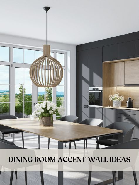 10 Stunning Dining Room Accent Wall Ideas That Will Impress Grey Accent Wall Dining Room, Formal Dining Room Accent Wall, Dining Room Wall Color Ideas Modern, Dining Room Accent Wall Colors, Dining Room Accent Wall Ideas, Room Accent Wall Ideas, Accent Wall Dining, Accent Wall Dining Room, Wall Dining Room