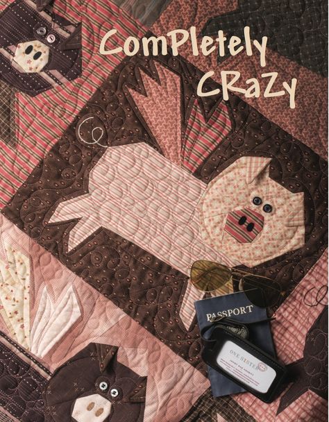 continually crazy: A watched pot never boils...that's just completely crazy! Pig Quilt, Cool Advent Calendars, Crazy Quilts Patterns, When Pigs Fly, Quilt Pattern Book, Farm Quilt, Pigs Fly, Santa And His Reindeer, Scrap Quilt