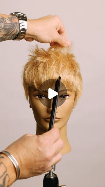 Joel Torres Style - Tutorials on Instagram: "Pixie haircut tutorial Cut & video @joeltorresstyle  . #haircut #pixiehair #pixie #shorthairdontcare #shorthair #pelocorto" Pixie Haircut Diagram, Side Shave Pixie Haircut, Pixies For Thinning Hair, Pixie Transition Haircuts, Pixie Haircut Tutorial Step By Step, Short Haircut Tutorial Step By Step, How To Curl A Pixie Haircut, How To Cut Pixie Haircut Tutorial, How To Cut A Pixie Haircut Diy