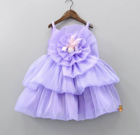 Frocks Models, Children Wears, 1st Birthday Girl Dress, Happy Status, Dress With Organza, Birthday Frocks, Dresses Lavender, Frocks And Gowns, Baby Birthday Dress