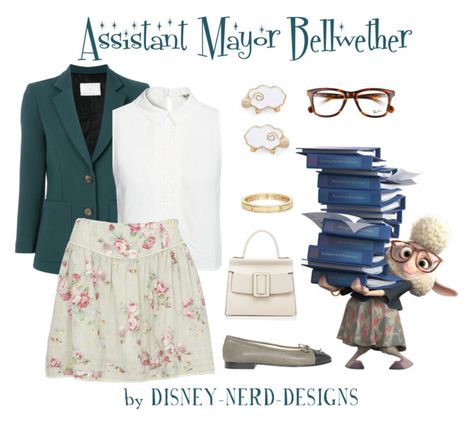 Assistant Mayor Bellwether by disney-nerd-designs on Polyvore featuring SociÃ©tÃ© Anonyme, Oasis, Chanel, Boyy, Chico's, Ray-Ban, disney, disneybound, zootopia and bellwether Zootopia Disneybound, Mayor Bellwether, Disney Nerd, Disney Bound Outfits, Zootopia, Inspired Fashion, Inspired Outfits, Costume Outfits, New Wardrobe