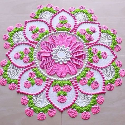 Diwali Rangoli Latest Designs, Diwali Rangoli Krishna, Rangoli Colour Combination, Indian Rangoli Designs Festivals, Quick Rangoli Designs, Beautiful Rangoli Designs Latest, Finger Tricks, Best Rangoli Designs, Traditional Rangoli Design