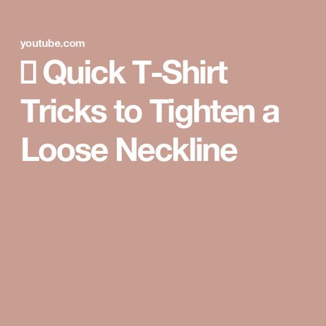 👕 Quick T-Shirt Tricks to Tighten a Loose Neckline Shirt Tricks, Sagging Neck, Sewing Machine Basics, Asian Desserts, Neck Shirt, Fix It, Don't Worry, Sewing Machine, Sewing