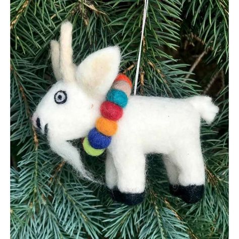 Fair Trade Ornaments Handmade by... - Lucia's World Emporium Goat Ornament, Billy Goat, Standard Of Living, Native American Heritage Month, Felting Ideas, Ball Garland, History For Kids, Christmas Handmade, Kathmandu Nepal