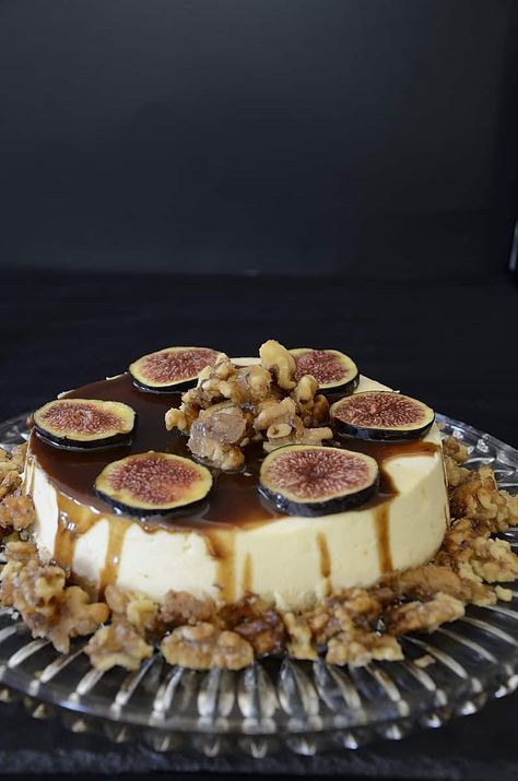 Fig Cheesecake with Balsamic Caramel Sauce Fig Cheesecake, Fig Dessert, Caramel Sauce, Something Sweet, Balsamic Vinegar, A Fan, The Sweet, Cake Desserts, Whipped Cream