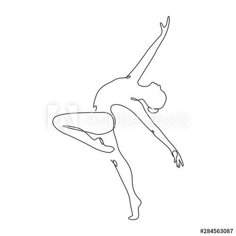 One Line Dancer Drawing, One Line Ballerina, Dancer Drawing Simple, Ballerina Drawing Simple, Dance Tattoo Ideas Dancers, Dance Tattoo Designs, Line Art Dance, Dancing Line Art, Line Art Ballerina