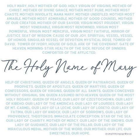 Holy Name Of Mary, Mother Of Divine Grace, Catholic Feast Days, Mother Of Christ, Happy Feast, House Of Gold, Catholic Family, Mama Mary, Catholic Images