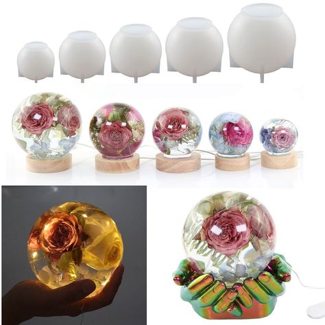 New Version One-Piece Ball Resin Molds Flower Sphere, Resin Ball, Resin Art Supplies, Silicone Resin Molds, Silicone Resin, Resin Jewelry Making, Dry Flower, Casting Resin Molds, Epoxy Resin Art