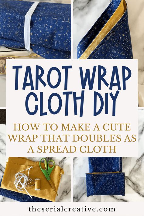 How To Make A DIY Tarot Wrap That Doubles As A Spread Cloth – Free Tutorial! - The Serial Creative How To Make Wraps, Diy Tarot Cards, Card Holder Diy, Tarot Cloth, Bad Energy, Diy Step By Step, Sewing Cards, Hobby Gifts, Witchy Crafts