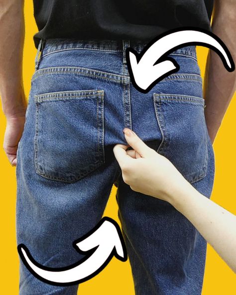 MomCut - Deutschland - How to sew trousers or jeans in front and back beautifully. Sewing Tips and Tricks Sew Trousers, Sewing Knowledge, Altering Pants, Altering Jeans, Diy Clothes Hacks, Sewing Jeans, Sewing Tips And Tricks, Sewing Tricks, Sewing Pants