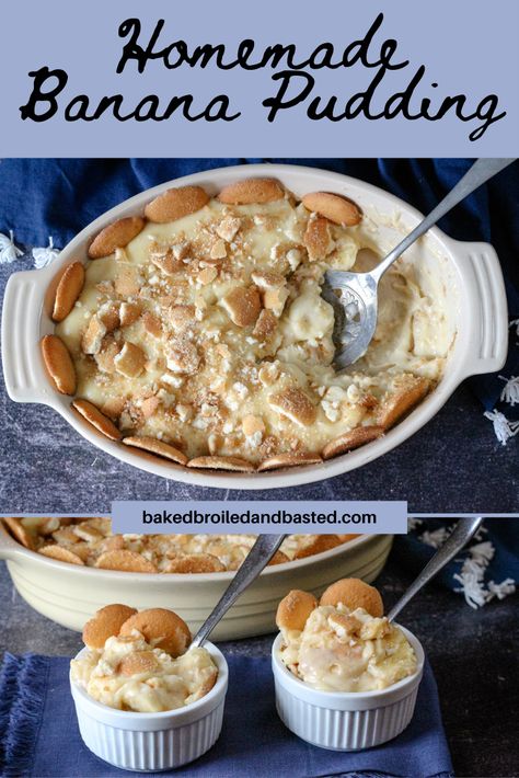 Small Banana Pudding Recipe, Oven Baked Banana Pudding, Custard Banana Pudding, Small Banana Pudding, Creamy Key Lime Pie, Old Fashioned Banana Pudding, Coconut Poke Cakes, Ripe Banana Recipe, Southern Banana Pudding