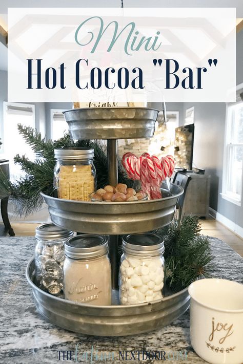 Mini Hot Cocoa Bar Mini Hot Cocoa Bar Chocolate Station, Diy Hot Cocoa, Scratch Cooking, Diy Hot Chocolate, Coffee Stand, Diy Coffee Bar, Coffee Bar Design, Hot Chocolate Bar, Hot Chocolate Coffee