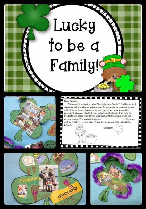 March Family Project Preschool, Family School Project, St Patricks Day Bulletin Boards, Monthly Family Activities, Cool Bulletin Boards, Teaching Prek, March Preschool, March Bulletin Board, Family Activities Preschool