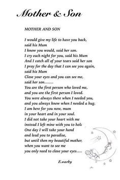 Missing my son so much.... Son Poems, Loss Of Son, Son Birthday Quotes, Missing My Son, Heaven Quotes, Son Quotes, Mother And Son, Touching Quotes, Mother Son