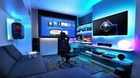 Kitchen Island Storage, Fun Video Games, Basement Games, Best Gaming Setup, Computer Gaming Room, Gamer Room Decor, Video Game Room Design, Video Game Rooms, Bedroom Setup