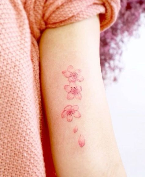 Soft Tattoo, Sakura Tattoo, Universe Tattoo, Small Pretty Tattoos, Getting A Tattoo, Cute Tiny Tattoos, Blossom Tattoo, Minimalist Tattoos, Tattoo Cover-up