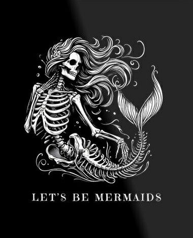 Goth Mermaid Art, Gothic Mermaid Tattoo, Skull Mermaid Tattoo, Pirate Embroidery, Siren Creature, Eyeball Drawing, Gothic Mermaid, Skeleton Mermaid, Blessed Samhain