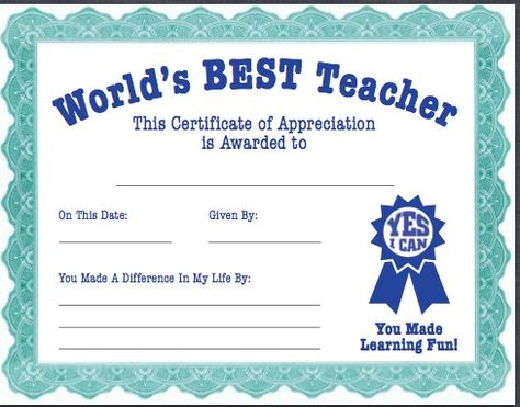 Best Teacher Award, Free Teacher Appreciation Printables, Pto Today, Appreciation Certificate, School Volunteer, Teacher Awards, Award Template, Teacher Certification, Teacher Appreciation Printables