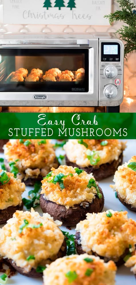 Easy Crab Stuffed Mushrooms Shortbread Bites, Crab Stuffed Mushrooms, New Year's Desserts, Creamy Crab, Crab Stuffed, Stuffed Mushroom, Vegan Candies, Cooking Classy, Super Easy Recipes