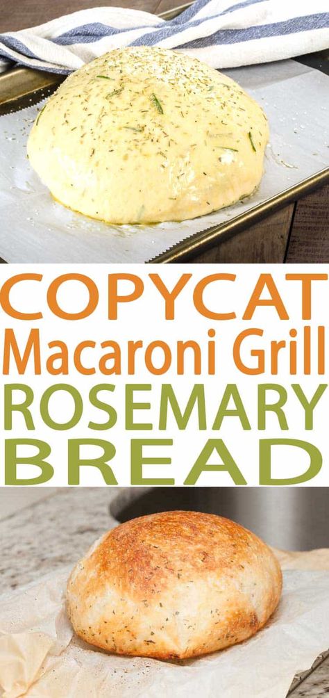 Macaroni Grill Rosemary Bread, Macaroni Grill Bread, Rosemary Bread Recipe, Grill Bread, Macaroni Grill, Rosemary Recipes, Rosemary Bread, Grilled Bread, Easy Bread Recipes