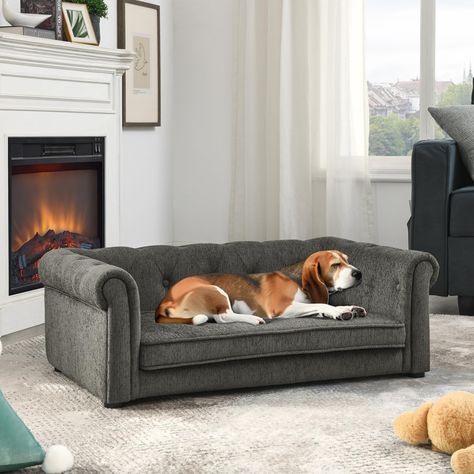 (Sponsored) TEFUNE Pet Sofa, Made Sponge and Highly Breathable Linen, Suitable Pet Sofas, Dog Sofas, Dog Beds, Cat Beds, Cat Sofas for Medium-Sized Dogs (Grey) #dogbedpattern #dogbedluxury Dog Couch Bed, Dog Couch, Pet Sofa Bed, Dog Sofa Bed, Pet Sofa, Modern Couch, Comfortable Furniture, Rolled Arm Sofa, Dog Bed Large