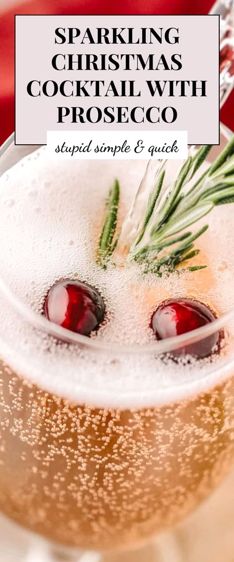 Image for Christmas Cocktail With Prosecco Holiday Ice Cubes For Prosecco, Holiday Drinks With Champagne, Christmas Cocktail With Champagne, Christmas Cocktails Champagne, Christmas Prosecco Drinks, Christmas Prosecco Cocktails, Champagne Drinks Recipes, Champagne Cocktails Easy, Cocktail With Prosecco