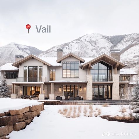 Modern Colorado Home Interior Design, Luxurious Mountain Homes, Mansions In The Mountains, Homes In Colorado, Colorado Home Interior, Houses In Alaska, Luxury Homes Dream Houses Exterior, Modern Winter House, Room Ideas 90s