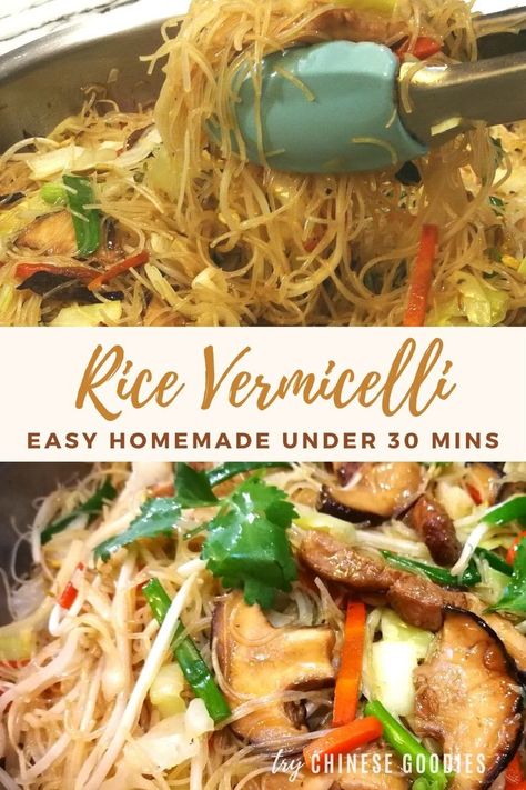 Recipes With Vermicelli Noodles, Noodles Chow Mein, Rice Noodles Recipe, Noodles Homemade, Vermicelli Pasta, Noodles Stir Fry, Pancit Recipe, Vermicelli Recipes, Rice Noodle Recipes