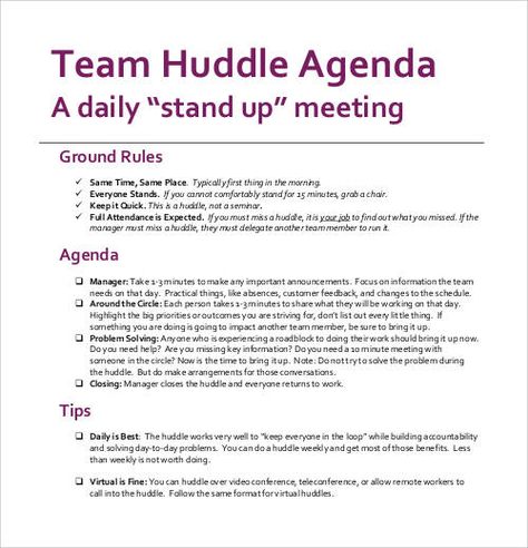 Team Huddle Agenda, Team Huddle Ideas, 1 On 1 Meeting Template, One On One Meeting Employee Template, Huddle Board, Team Huddle, Work Team Building, Good Leadership Skills, Leadership Inspiration