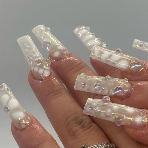 Acrylic Nail Jewel Designs, Bubble Nails, Classy Acrylic, Nails Yellow, Edgy Nails, Exotic Nails, Really Cute Nails, Bling Acrylic Nails, Square Acrylic Nails