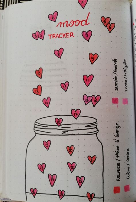 Mood tracker Love February 2021 Mood Trakers Ideas February, Dave Ramsey Budgeting, Dot Journals, Dave Ramsey, Energy Work, Mood Tracker, Journal Prompts, Doodle Art, Bullet Journal