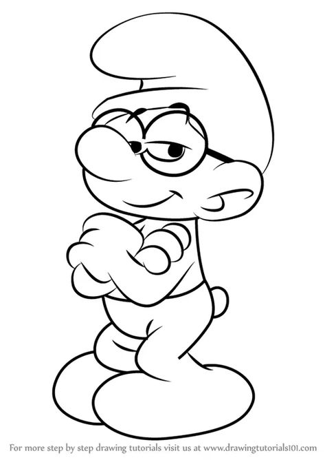 Learn How to Draw Brainy Smurf from Smurfs - The Lost Village (Smurfs: The Lost Village) Step by Step : Drawing Tutorials Smurfs Colouring Pages, The Smurfs Drawing, Smurf Drawing, Smurfs Drawing, Brainy Smurf, Smurfs The Lost Village, The Lost Village, Lost Village, Christmas Light Show