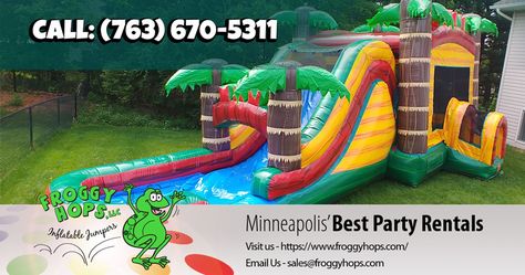 20' x 20' High Peak Tent | FroggyHops.com Minneapolis MN. Water Bounce House, Water Slide Bounce House, Water Slide Rentals, Bounce House Rentals, Bouncy House, Inflatable Bounce House, Taco Bar, Bouncy Castle, Inflatable Water Slide