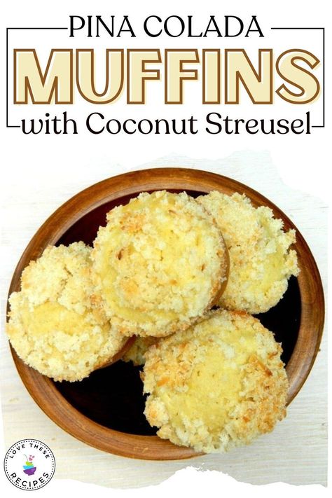 These Pina Colada Muffins are a delicious breakfast any day, or a tasty treat to go with a cup of coffee or tea. Pina Colada Muffins, Pina Colada Dessert, Frugal Meal Planning, Lunch Sides, Filled Muffins, Raw Coconut, Low Carb Lunch, Frugal Meals, Delicious Breakfast