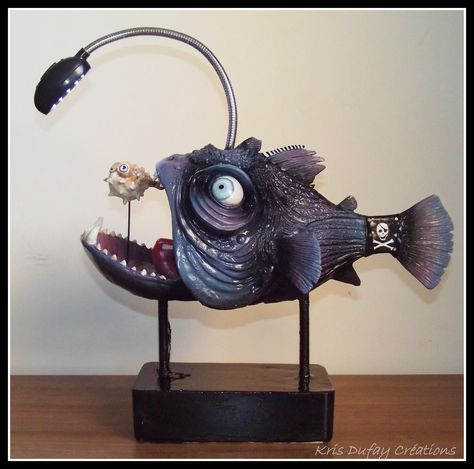 Poisson lanterne Kris Dufay Créations Novelty Lamp, Table Lamp, Home Decor, Art, Home Décor