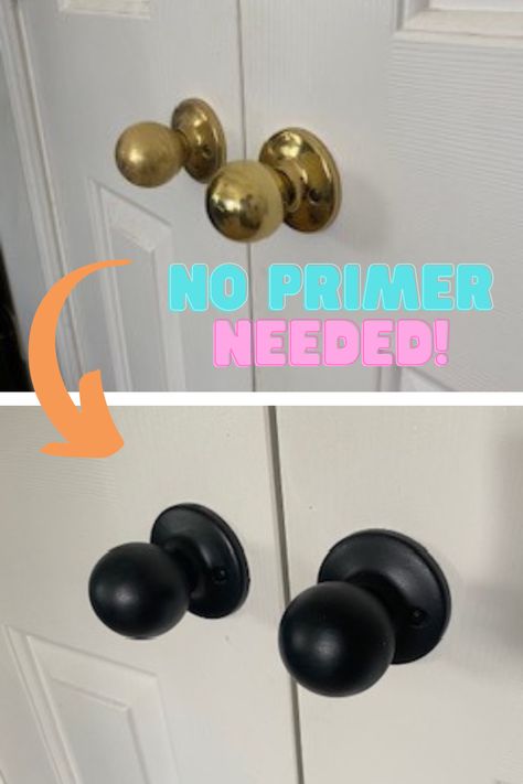 Matte Black Spray Paint For Metal, Spray Paint Doorknobs, How To Paint Door Knobs, Painting Door Handles, Painting Fixtures, Painting Door Knobs, Spray Paint Door Knobs, Painted Door Knobs, Matte Black Door Knobs