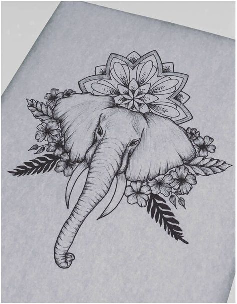 Elephant Thigh Tattoo, Mandala Elephant Tattoo, Elephant Tattoo Design, Mandala Elephant, Kunst Tattoos, Tattoo Zeichnungen, Inspiration Tattoos, Elephant Tattoo, Thigh Tattoos Women