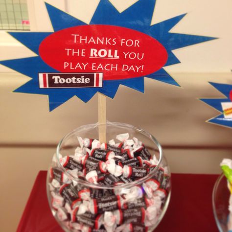 Tootsie rolls Tootsie Roll Gift Ideas, Morale Ideas, Tootsie Roll Pops, Tootsie Rolls, Best Employee, Employee Appreciation Day, Teachers Week, House Night, Appreciation Gifts Diy