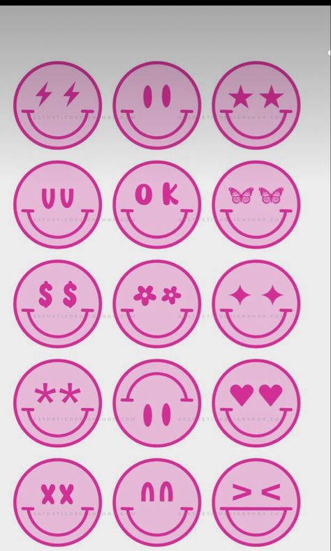 Preppy Instagram Highlight Covers, Smiley Face Highlight Cover, Preppy Wallpaper Pink Smiley Face, Smiley Face Aesthetic Pink, Smiley Face Stickers Aesthetic, Vibe Party, Pink Melting Smiley Face, Pink Smiley Face, Pink Smiley