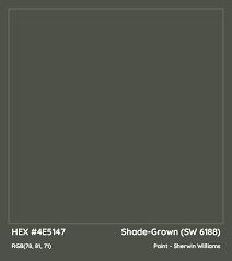 Sherwin Williams Shade-Grown (SW 6188) Paint color codes, similar paints and palettes - colorxs.com Sw Shade Grown Kitchen, Shade Grown Color Palette, Sw 6188 Shade Grown, Sw Shade Grown Paint, Sw Shade Grown Exterior, Sherwin Williams Shade Grown Exterior, Shade Grown Paint, Shade Grown Sherwin Williams Exterior, Sw Shade Grown