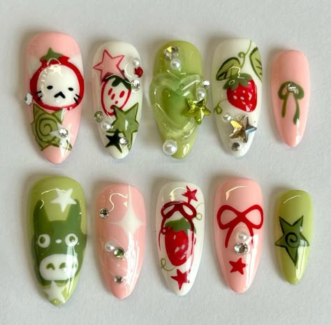 How To Have Style, Grunge Nails, Pretty Gel Nails, Really Cute Nails, Soft Nails, Kawaii Nails, January 13, Funky Nails, Pretty Acrylic Nails