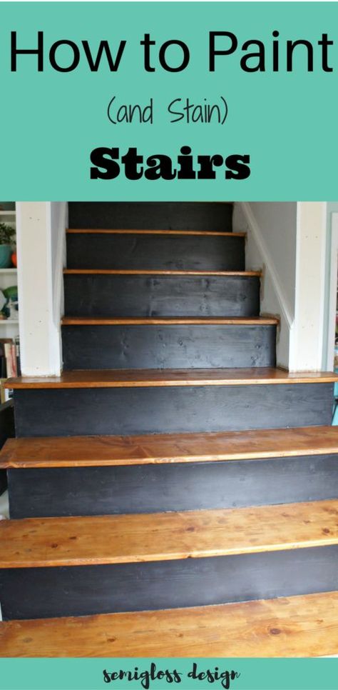 how to paint stairs | how to stain stairs | refinish a staircase | order for painting stairs Stain Stairs, Staining Stairs, Paint Stairs Diy, Staircase Redo, Finishing Stairs, Stairs Painted, Paint Stairs, Painting Stairs, Stairs Diy