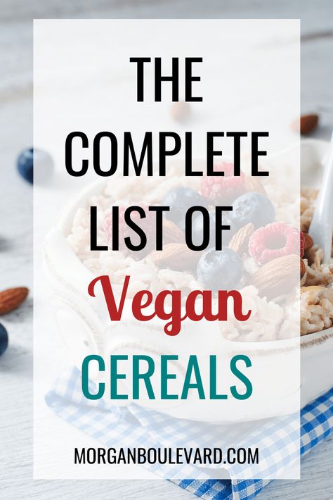 This is the best, complete list of vegan cereals. It includes all of the brands. These breakfast cereals are all dairy-free and some are healthy. via @morganboulevard French Toast Cereal, Vegan Cereal, Muesli Cereal, Vanilla Almond Granola, Whole Wheat Biscuits, Life Cereal, Quaker Oatmeal, Puffed Rice Cereal, Wheat Biscuits