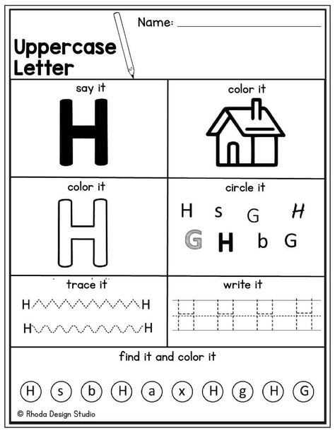 Letter H Coloring Pages Letter H Learning Activities, H Is For Craft Preschool, H Letter Worksheet, H Art For Preschool, Preschool Letter H Activities, Letter H Worksheets Kindergarten, H Preschool Crafts, Letter H Preschool Activities, Letter H Worksheets Preschool